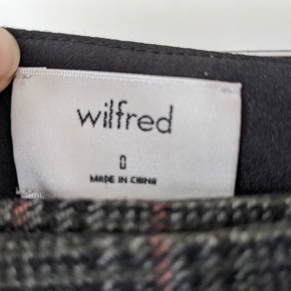 Wilfred - "Claudette Green Check" Wrap Plaid Skirt Size 0 - Picture 3 of 4